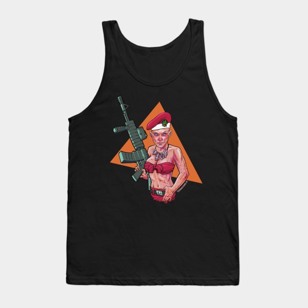 bloody women christmass soldier Tank Top by Paskalamak